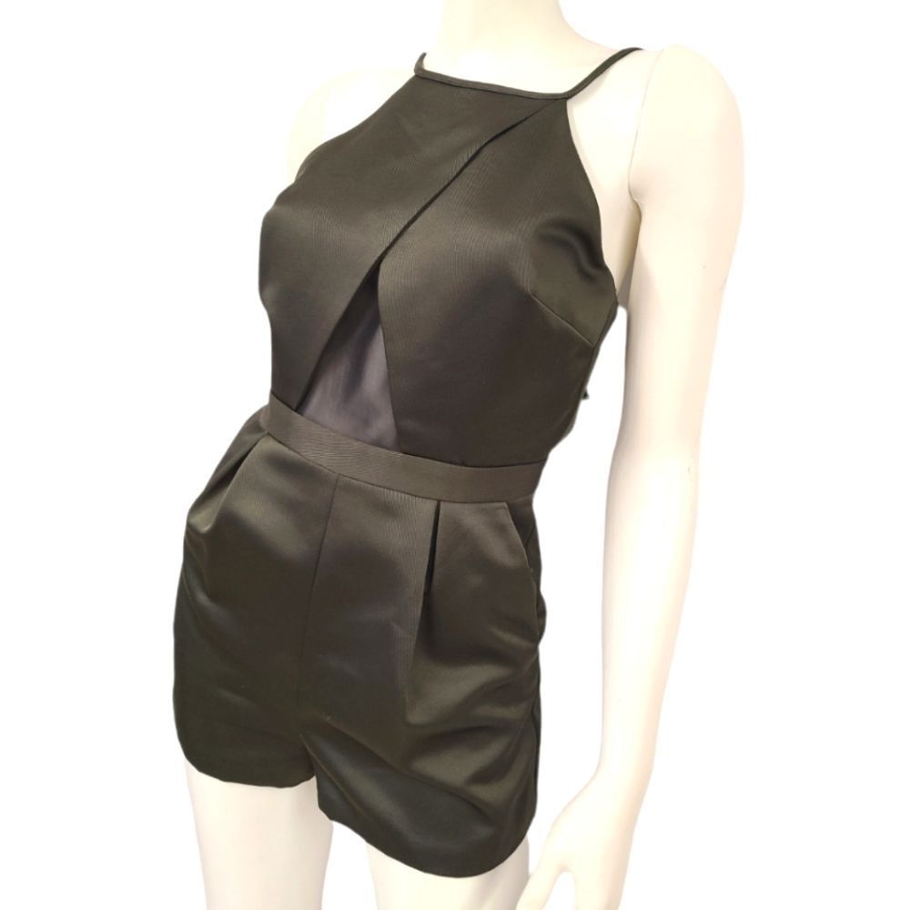 TOPSHOP Olive Green Shorts Romper size 2